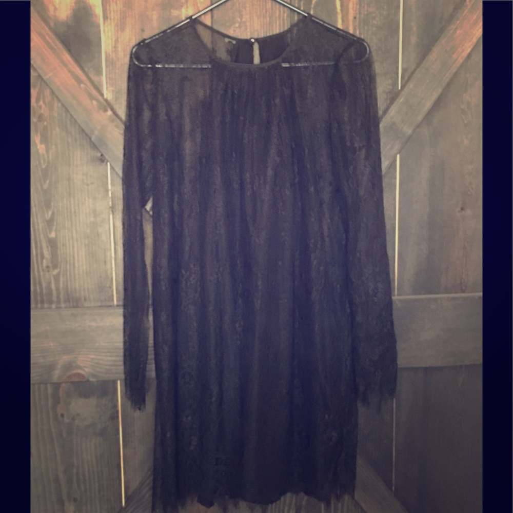 Black long sleeve lace dress